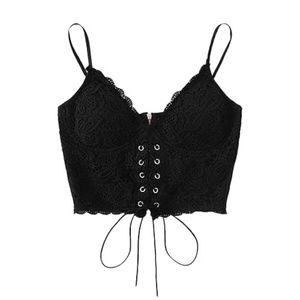 Black Lace Crop Top